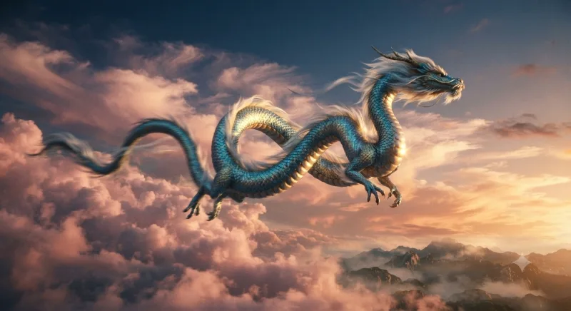 Traditional Chinese Dragon Feng Shui statue representing strength, wisdom, protection, and positive energy.