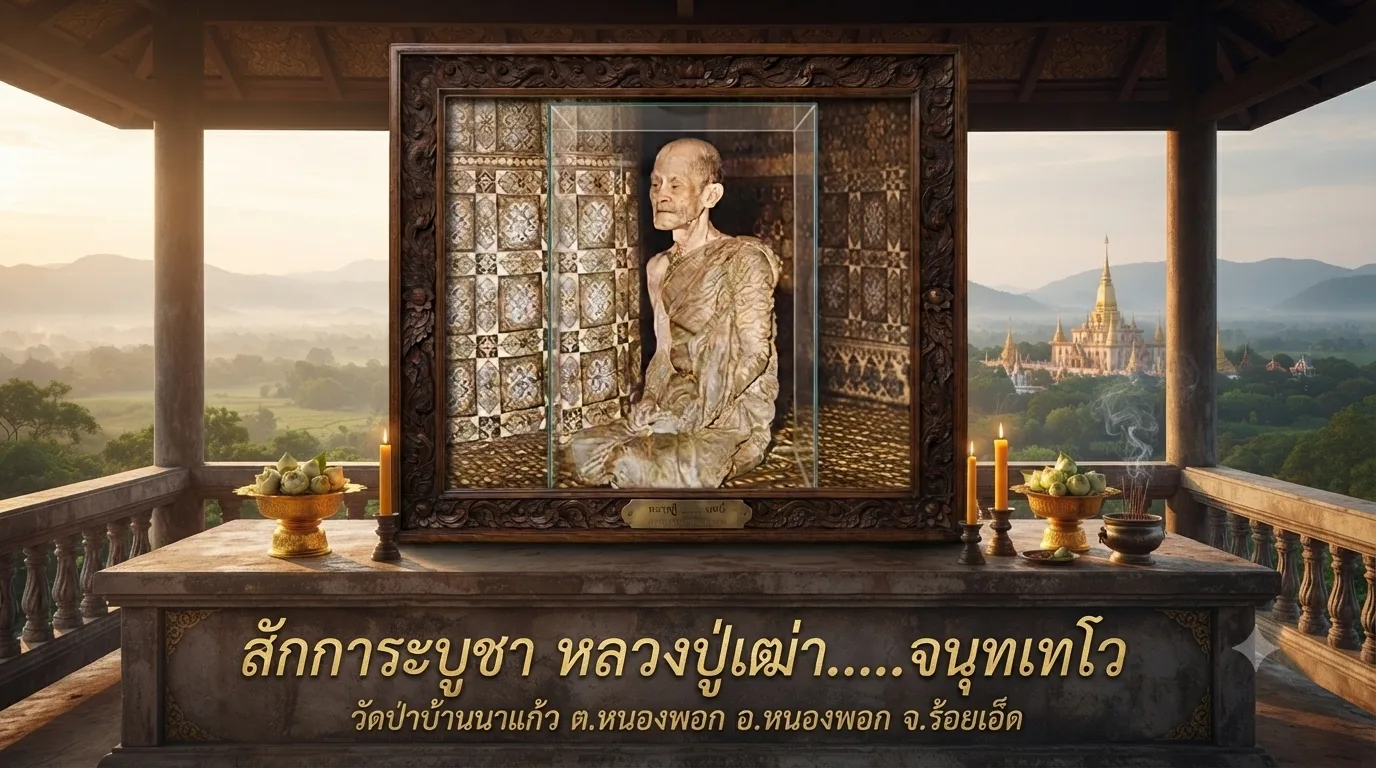 Portrait of Than Jao Koon Nor of Wat Thepsirintharawat, the respected Thai Buddhist monk known for meditation practice, wisdom, and sacred amulets.