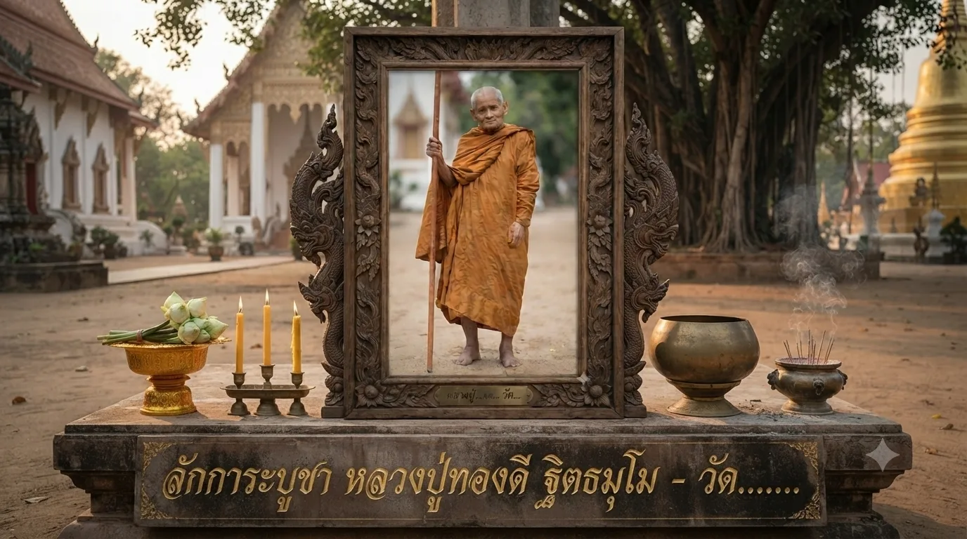 Portrait of Luang Phor Waen Sujinno of Wat Doi Mae Pang, the revered Thai Buddhist meditation monk known for his wisdom, compassion, and sacred amulets.
