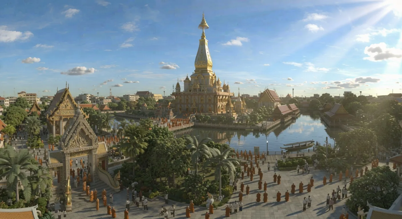 Wat Paknam Bhasicharoen Buddhist temple and Phra Maha Chedi Mahachakri Sirindhorn in Bangkok, Thailand
