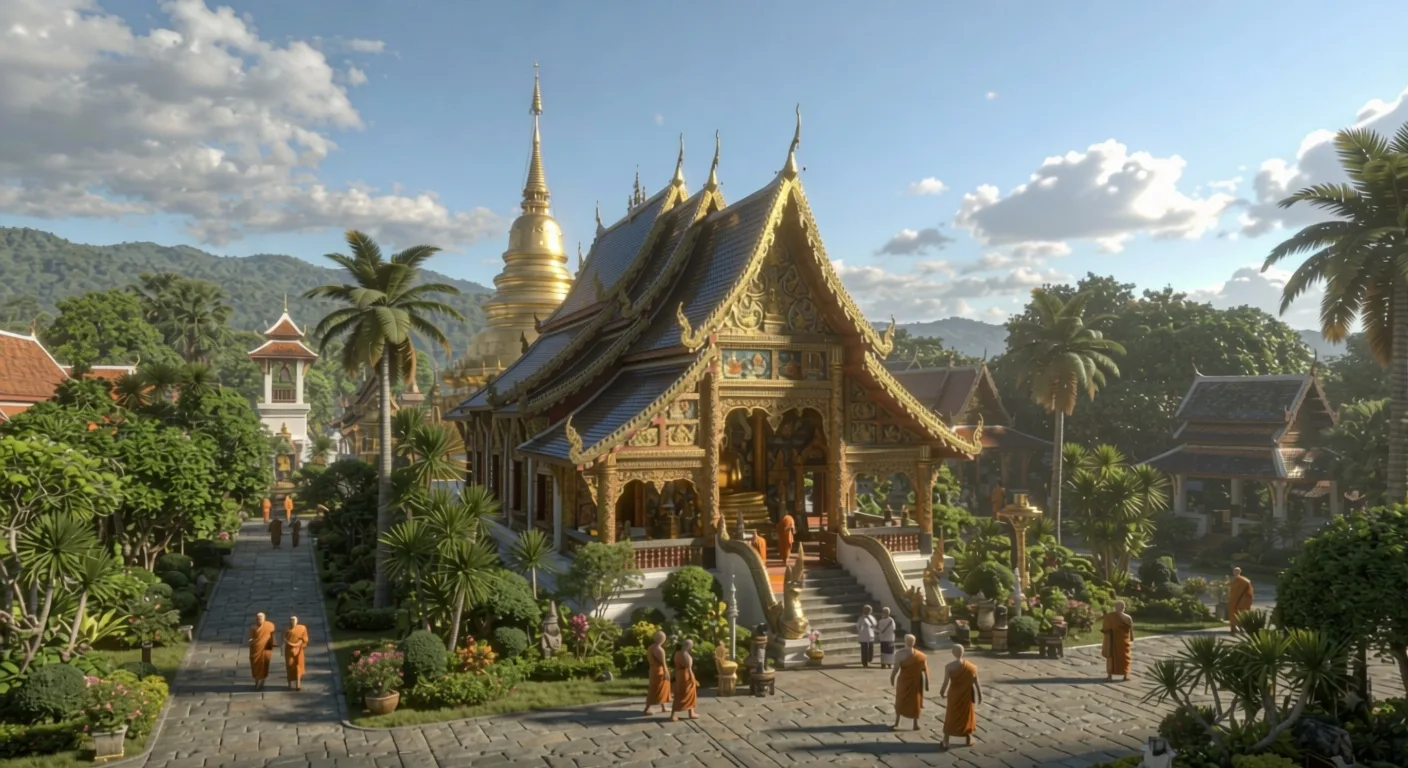 Wat Doi Mae Pang temple in Chiang Mai, Thailand, associated with Luang Pu Waen Sujinno